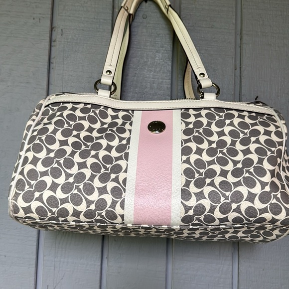 Coach Monogram Stylish Women's Bag with Pink and Gray Pattern - Picture 3 of 6